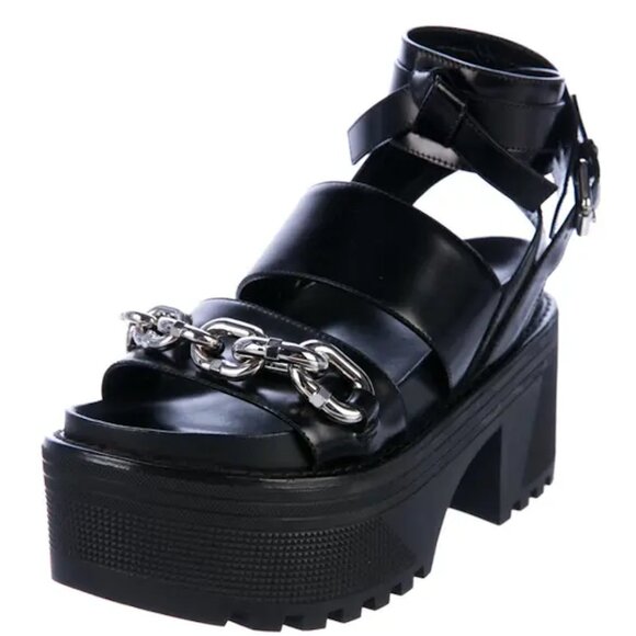 Louis Vuitton Runway 2016 Black Samurai Chain Platform Sandals Size EU 40 - Picture 3 of 6
